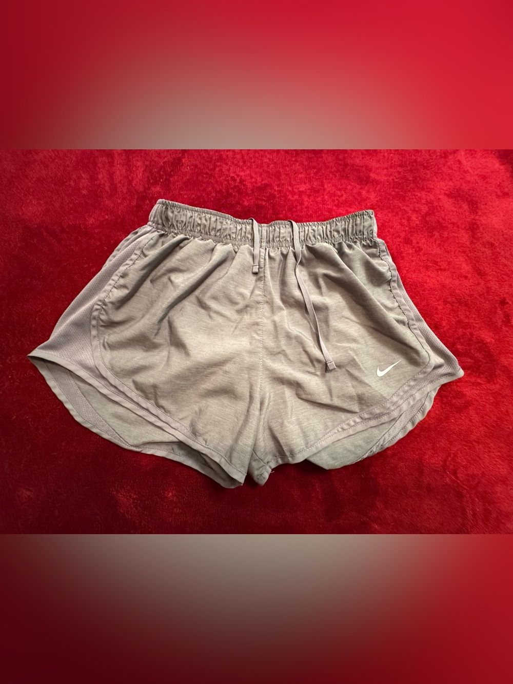 Nike Women’s Light Gray Athletic Shorts with Drawstring